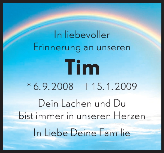 Traueranzeige von Tim  von Schwäbische Tagblatt